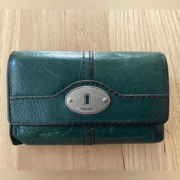 Fossil Hunter Green Leather Wallet - Picture 1 of 9